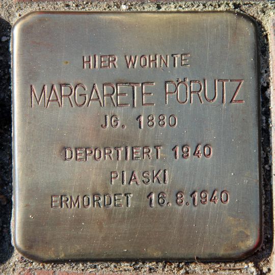 Stolperstein en memoria de Margarete Pörutz