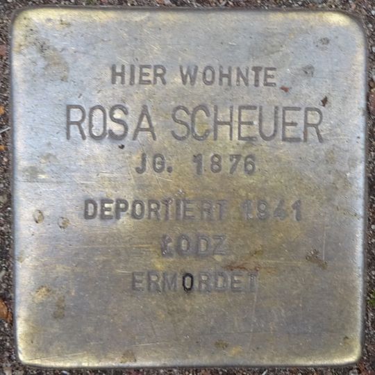Stolperstein dedicated to Rosa Scheuer