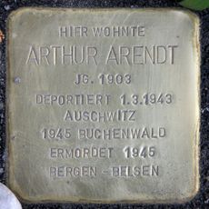 Stolperstein dedicated to Arthur Arendt