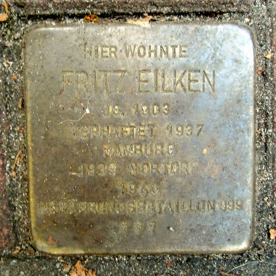 Stolperstein dedicated to Fritz Eilken