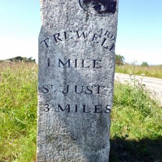 Guide Stone At Junction Of Pendeen And Trewellard Roads