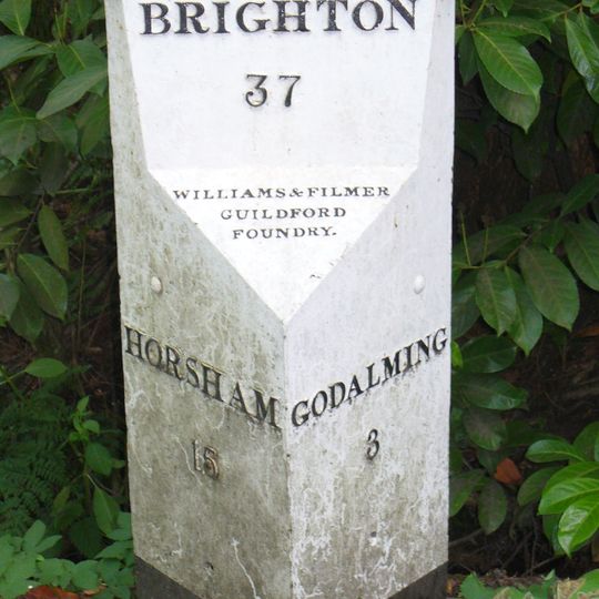 Milepost, Godalming Road, Hascombe village