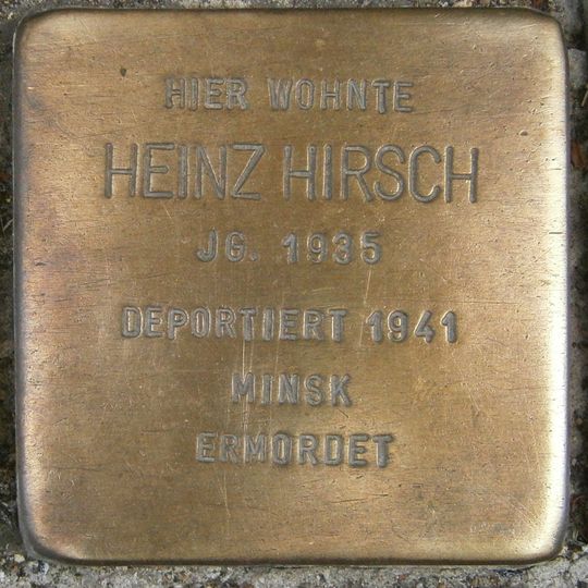 Stolperstein dedicated to Heinz Hirsch