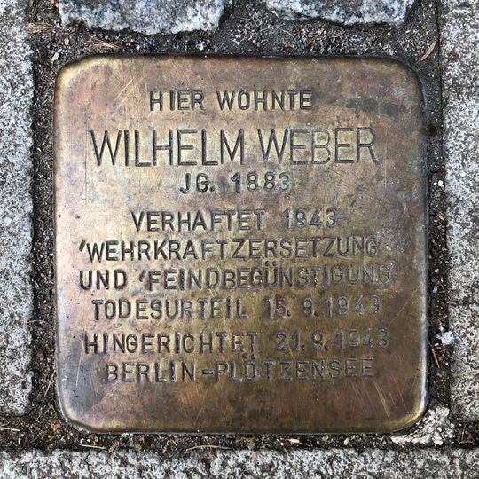Stolperstein em memória de Wilhelm Weber