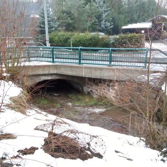 Bridge of road I/14 over the Bolkovský potok in Rudník near house no. 129