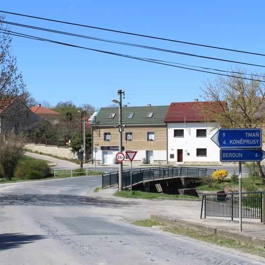 Bridge of Na Knížecí street over the Tetínský potok