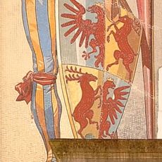 Supporter with the coat of arms of the von Scherrer auf Castell