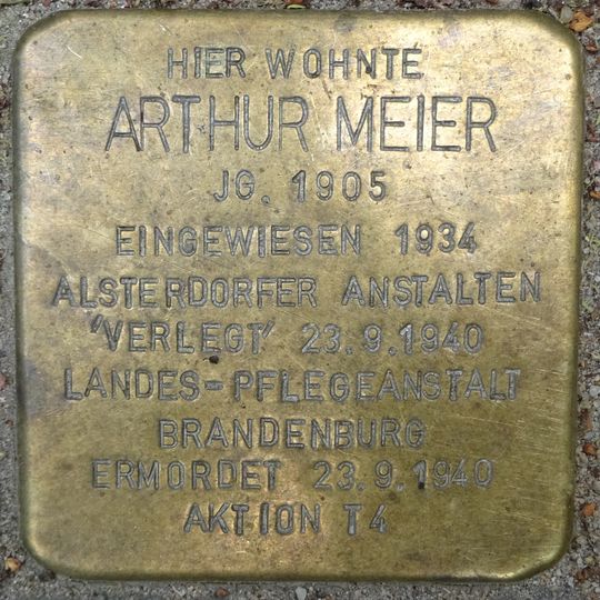 Stolperstein en memoria de Arthur Meier