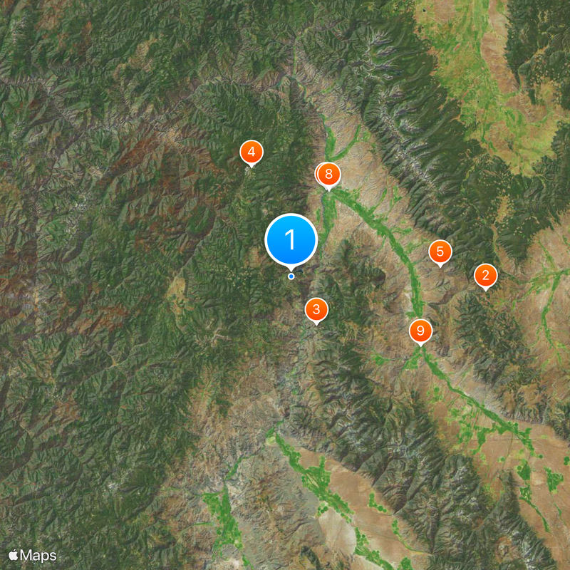 Area code 208 Map