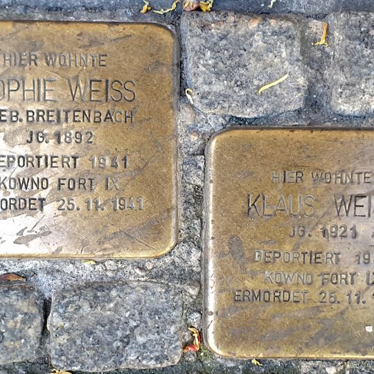 Stolperstein dedicated to Sophie Weiß