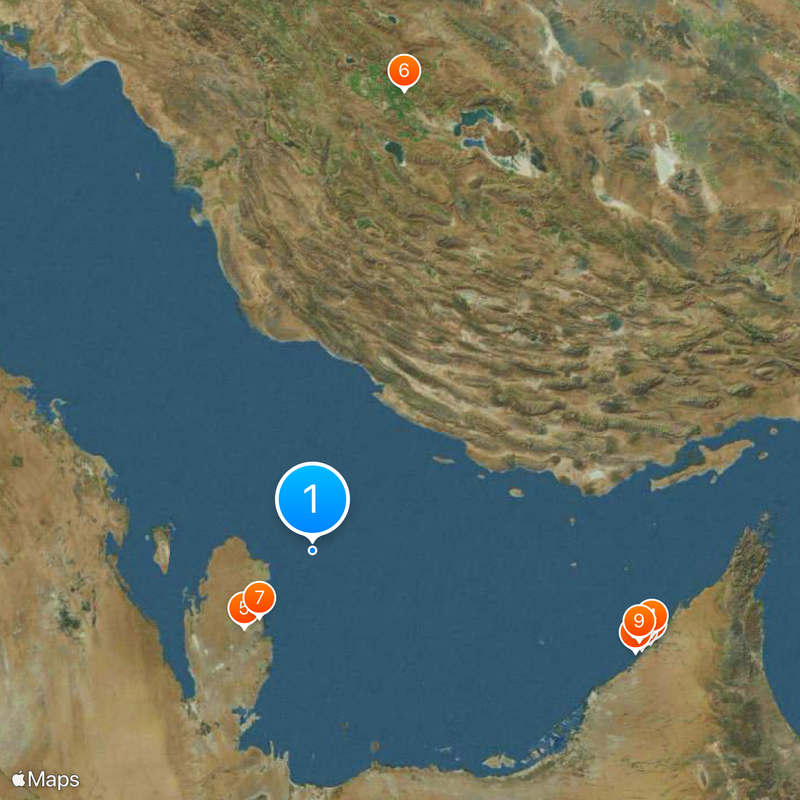 Perzische Golf Kaart