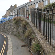 Raised Pavement, Walls, Steps And Railings At Junction Of West St And Helston Road  Raised Pavement, Walls, Steps And Railings At Junction Of West Street  And Helston Road