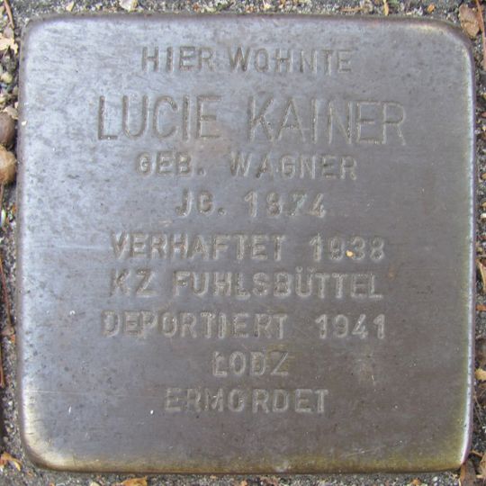 Stolperstein à la mémoire de Lucie Kainer