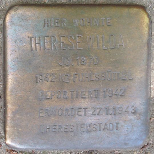 Stolperstein dedicated to Therese Wilda