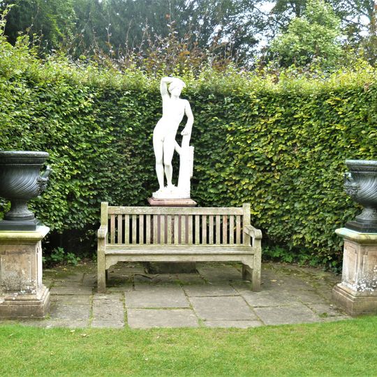 Figure Of Apollino, At Dahlia Garden, At Anglesey Abbey