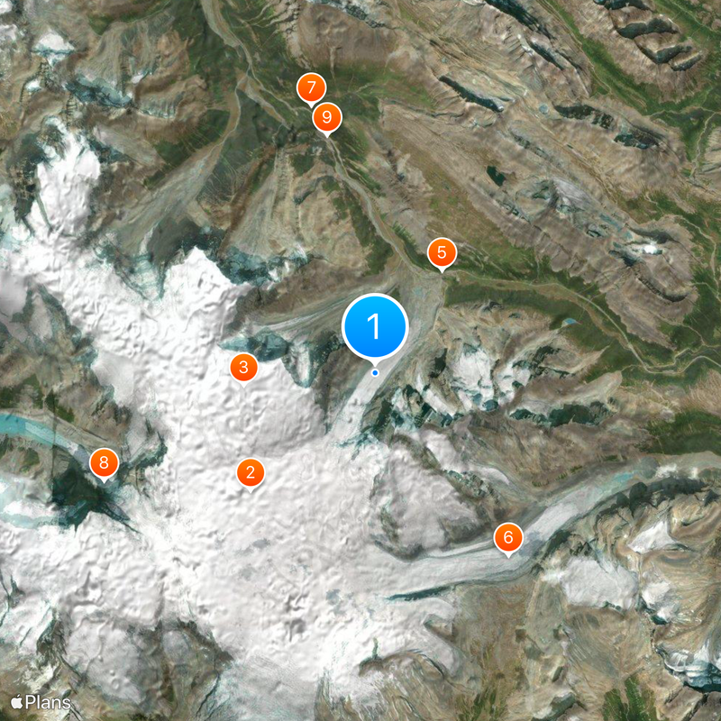 Athabasca Glacier Mappa
