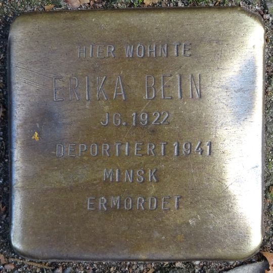 Stolperstein dedicated to Erika Bein