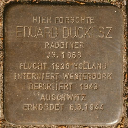 Stolperstein à la mémoire d’Eduard Duckesz