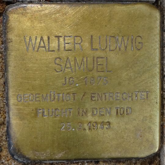Stolperstein en memoria de Walter Ludwig Samuel