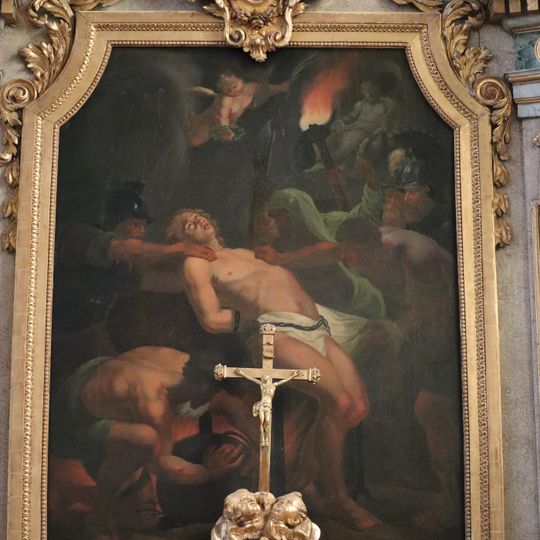 Saint Lawrence altar of Église Saint-Symphorien de Gy