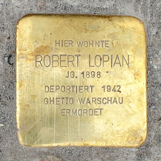 Stolperstein en memoria de Robert Lopian