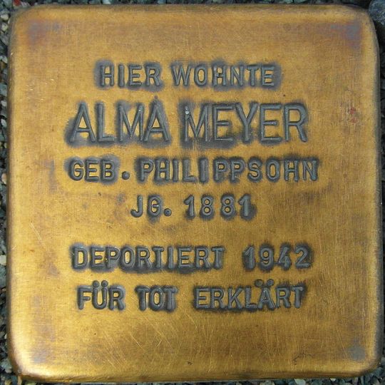 Stolperstein à la mémoire d’Alma Meyer