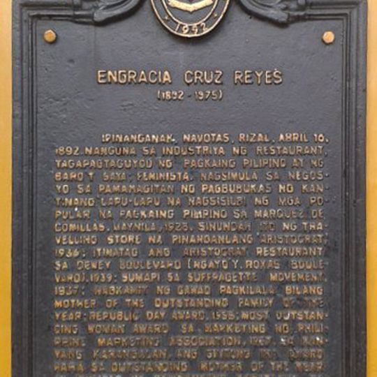 Engracia Cruz Reyes historical marker