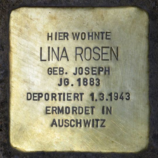 Stolperstein en memoria de Lina Rosen