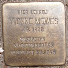 Stolperstein dedicated to Yvonne Mewes