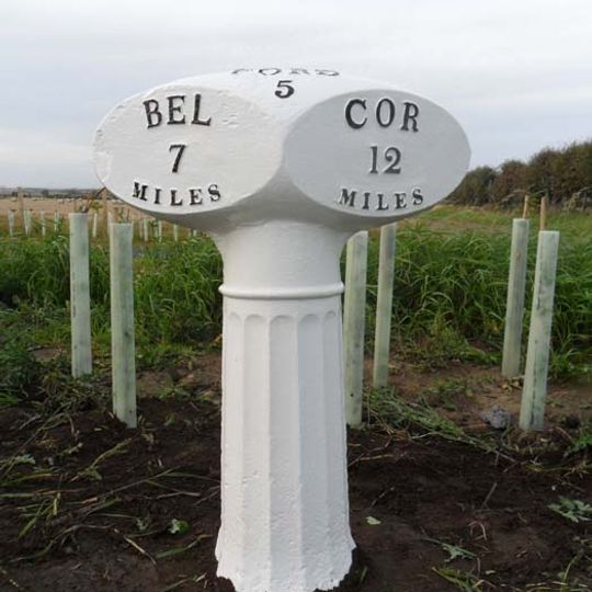 Milepost, 780 m. W of crossroads  of B6353 and Ancroft to Holburn road