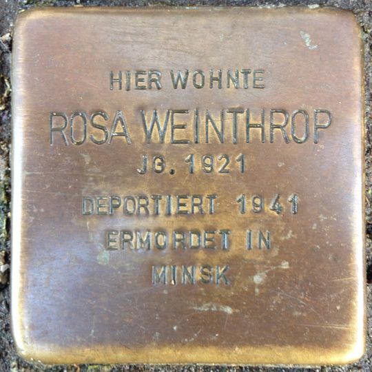 Stolperstein à la mémoire de Rosa Weinthrop