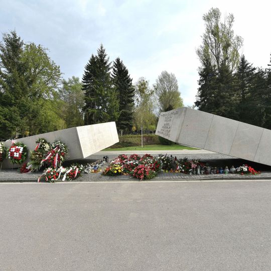 Monument to victims of the 2010 Polish Air Force Tu-154 crash at the Military Cemetery in Warsaw