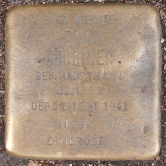 Stolperstein dedicated to Erna Brociner