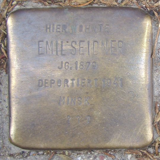 Stolperstein dedicated to Emil Seidner