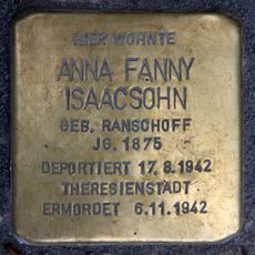 Stolperstein dedicated to Anna Fanny Isaacsohn