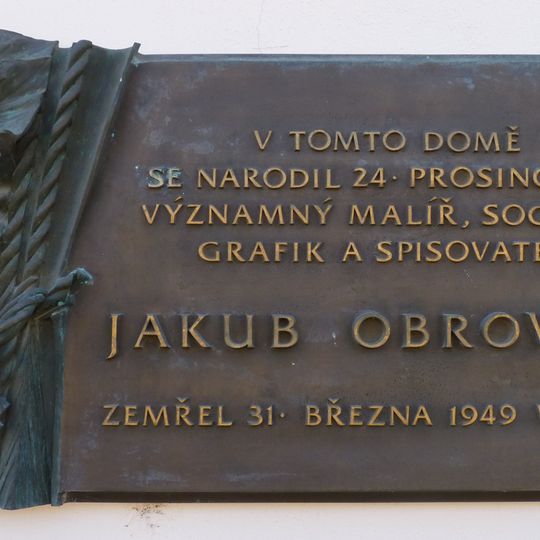 Plaque of Jakub Obrovský