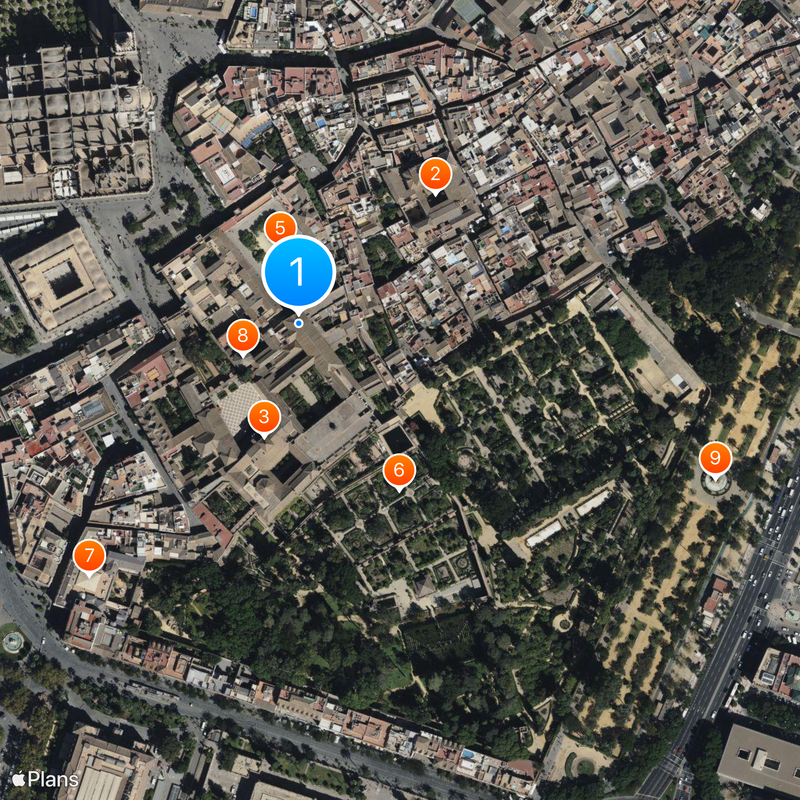 Alcázar di Siviglia Mappa