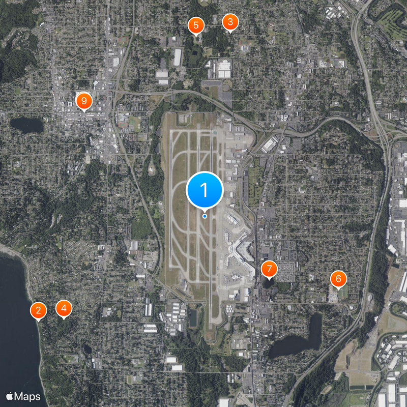 Flughafen Seattle-Tacoma Karte