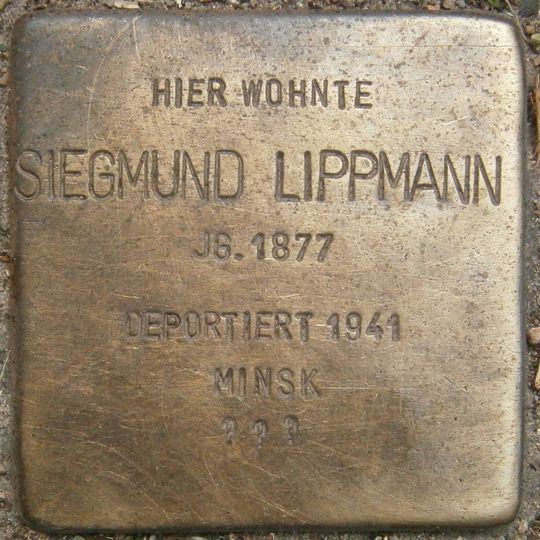 Stolperstein dedicated to Siegmund Lippmann