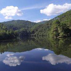 Beach near quiet river
