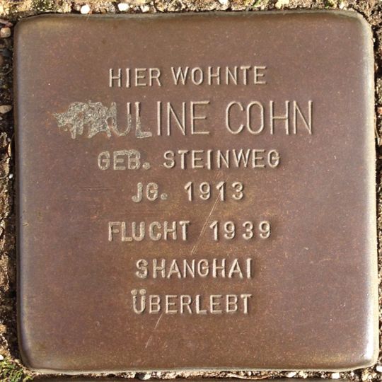 Stolperstein en memoria de Pauline Cohn