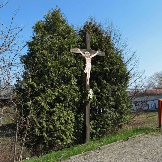 Dřevěný kříž v Zábřehu na ulici Cihlářská