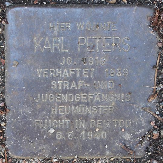 Stolperstein à la mémoire de Karl Peters