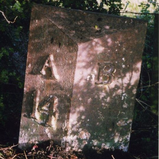 Milepost, 14m S of Meadows Farm entrance