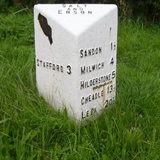 Milepost, jct of C road to Hopton Heath