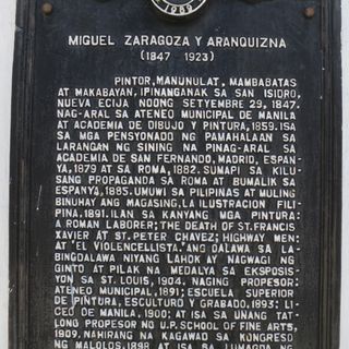 Miguel Zaragoza y Aranquizna historical marker
