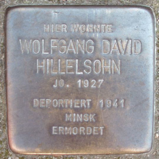 Stolperstein dedicated to Wolfgang David Hillelsohn