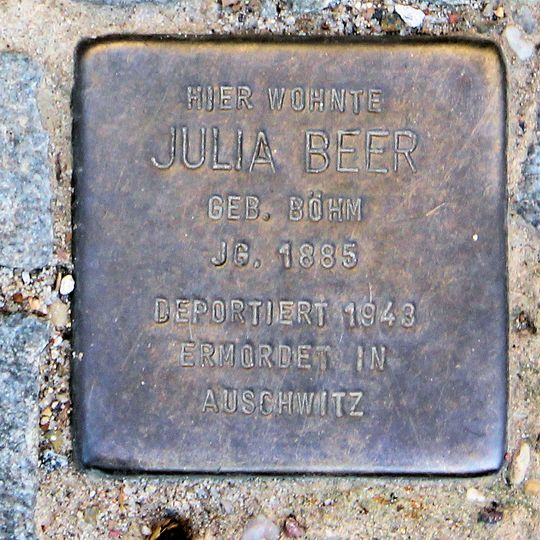 Stolperstein dedicated to Julia Beer