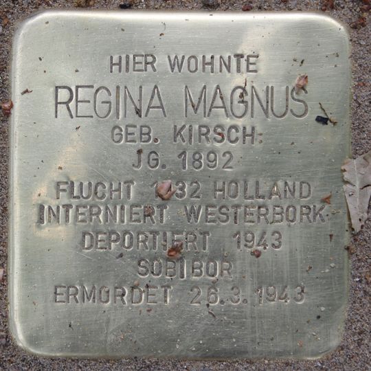 Stolperstein dedicated to Regina Magnus