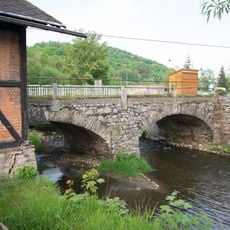 Stone bridge over the Polečnice in Český Krumlov